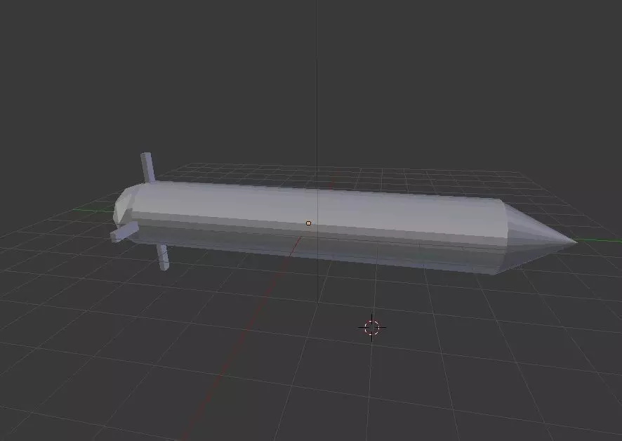 Riffle rocket ship Low-poly 3D model_0