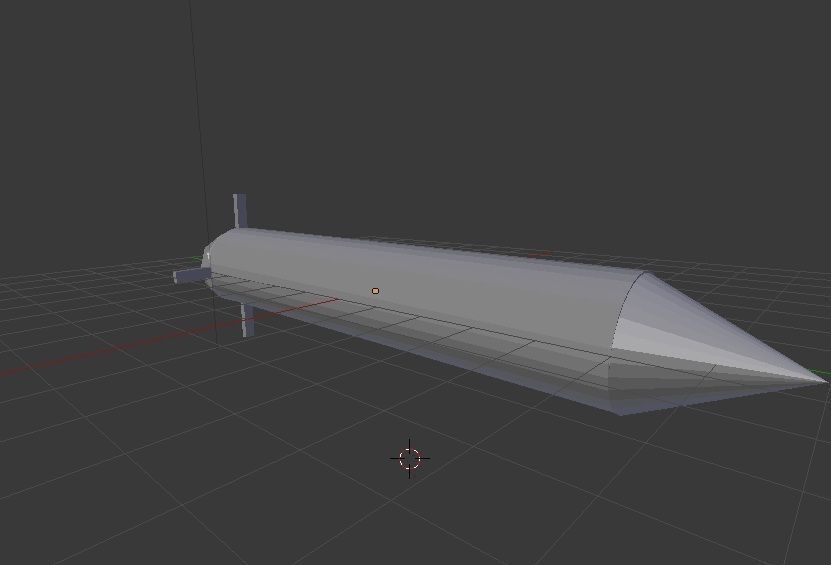 Riffle rocket ship Low-poly 3D model_1