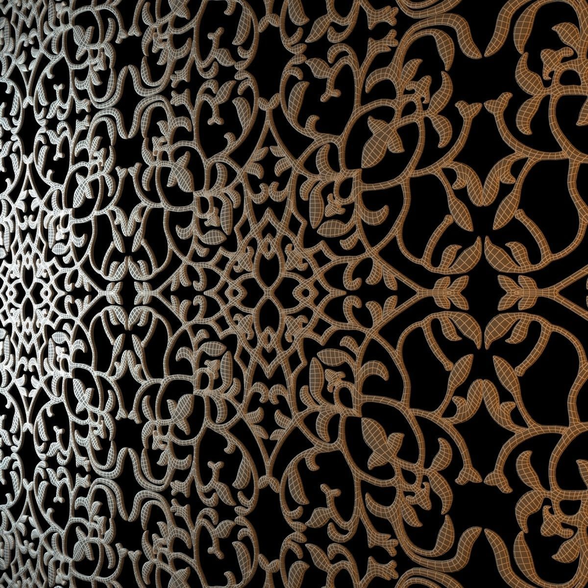 Wood decorative ceiling 3D model_4