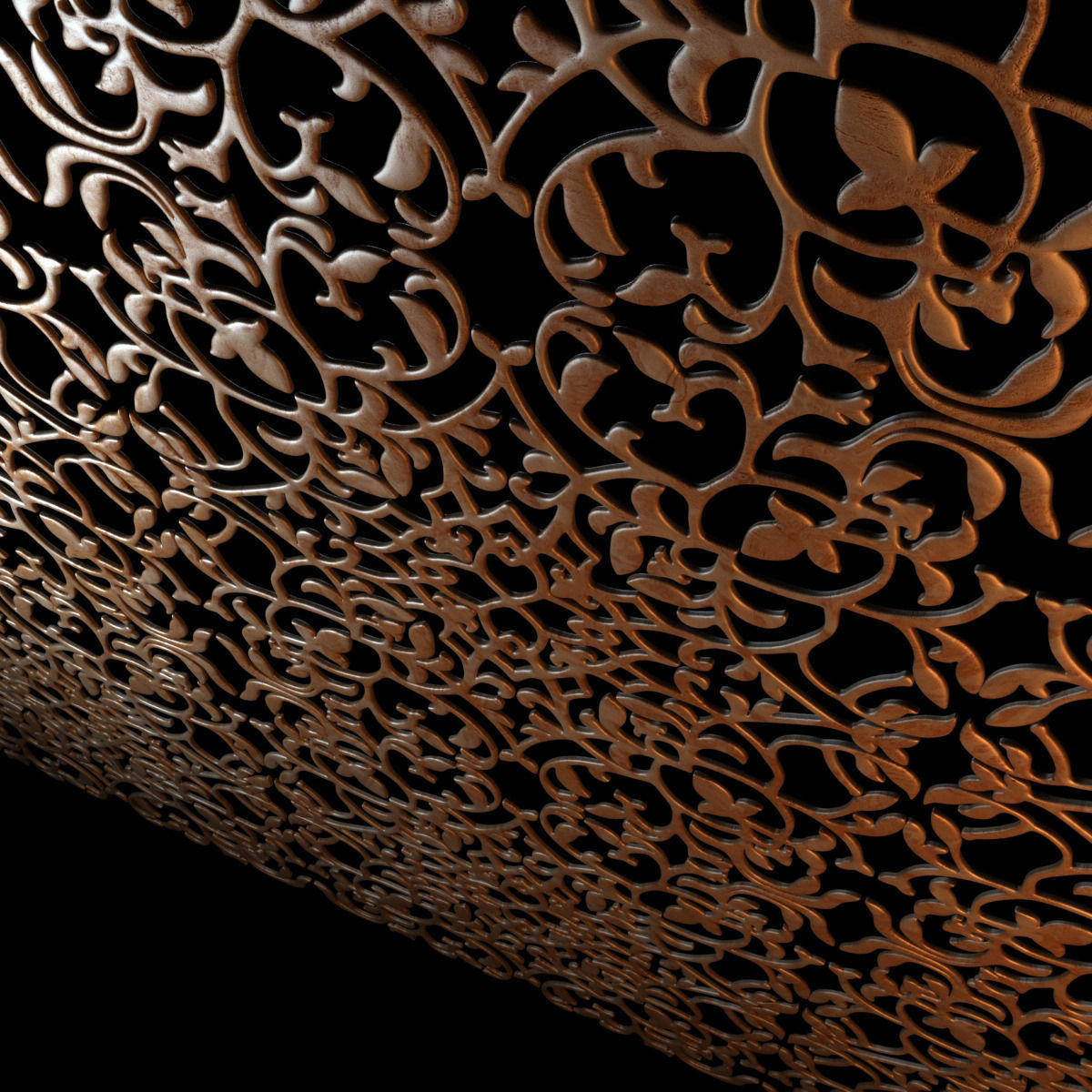 Wood decorative ceiling 3D model_2