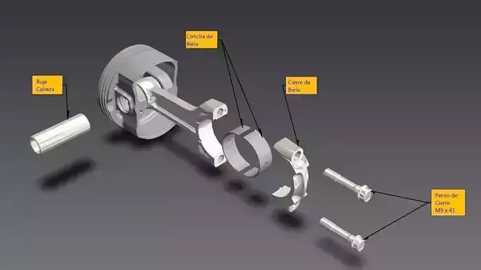 Piston Assembly Instruction Free 3D model