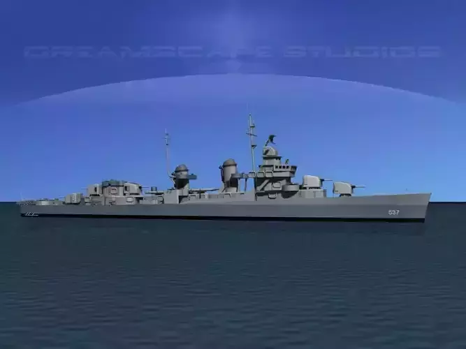 Fletcher Class Destroyer DD-537 USS Sullivans 3D model