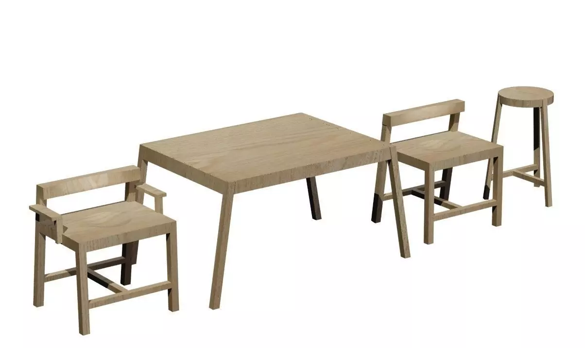 toro furniture collection Low-poly 3D model_0