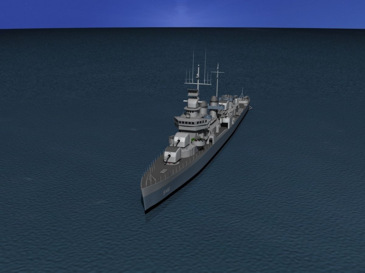 Fletcher Class Destroyer DD-546 USS Brown 3D model_8