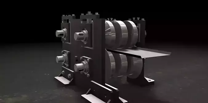 Roll Forming Mill First two Passes 3D model Roll Forming Mill First two Passes 3D model