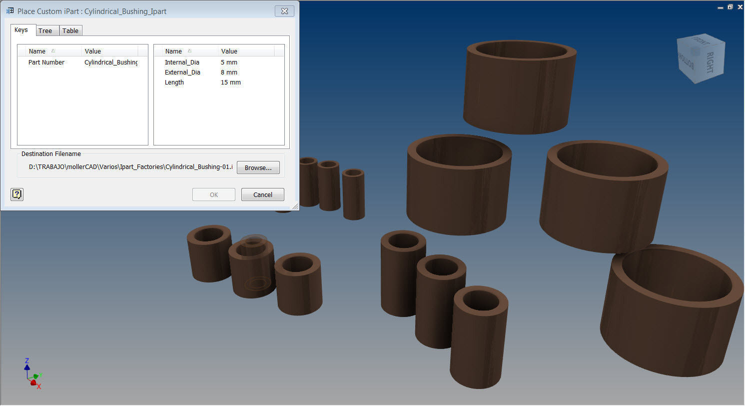 Cyl Bushing Ipart Factory Free 3D model_2