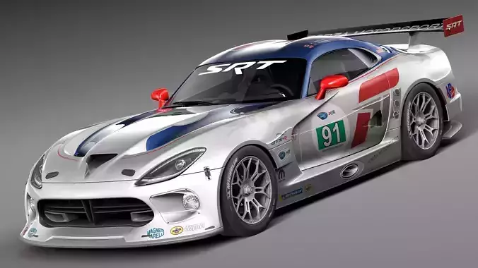 Dodge Viper GTS-R 2013 Race car 3D model