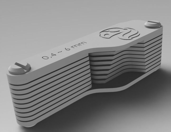Radius Gauge metric free 3D Model .stl .ige .igs .iges