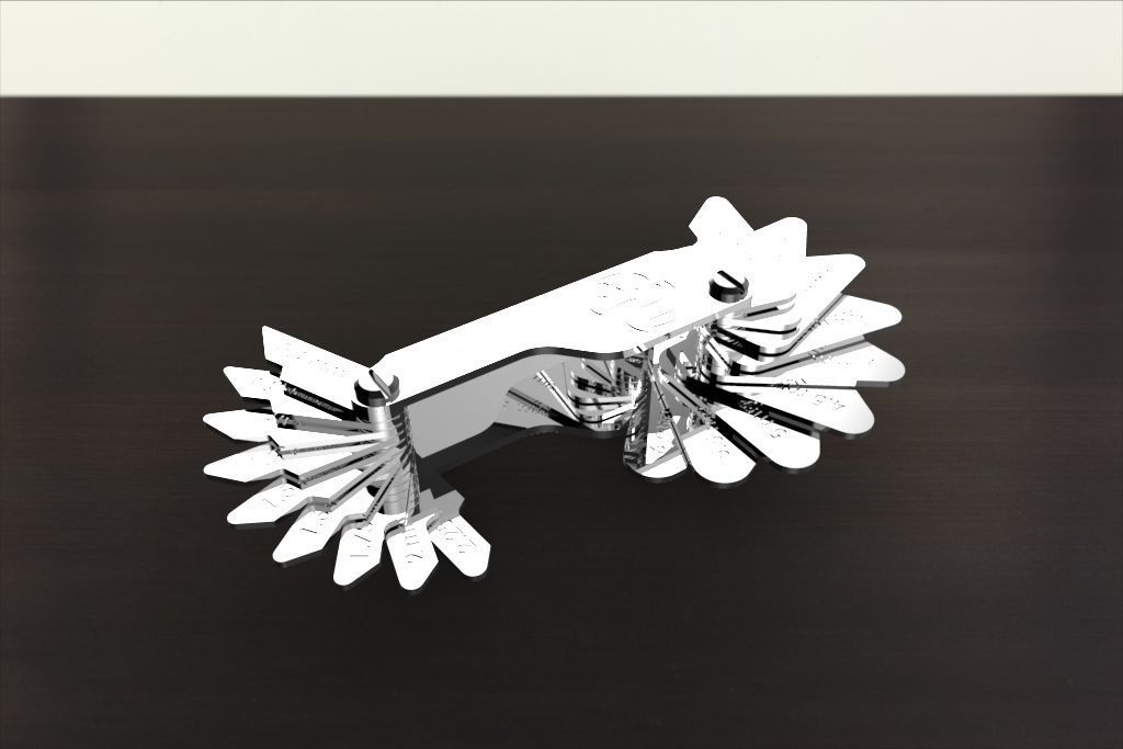 Radius Gauge metric free 3D Model .stl .ige .igs .iges