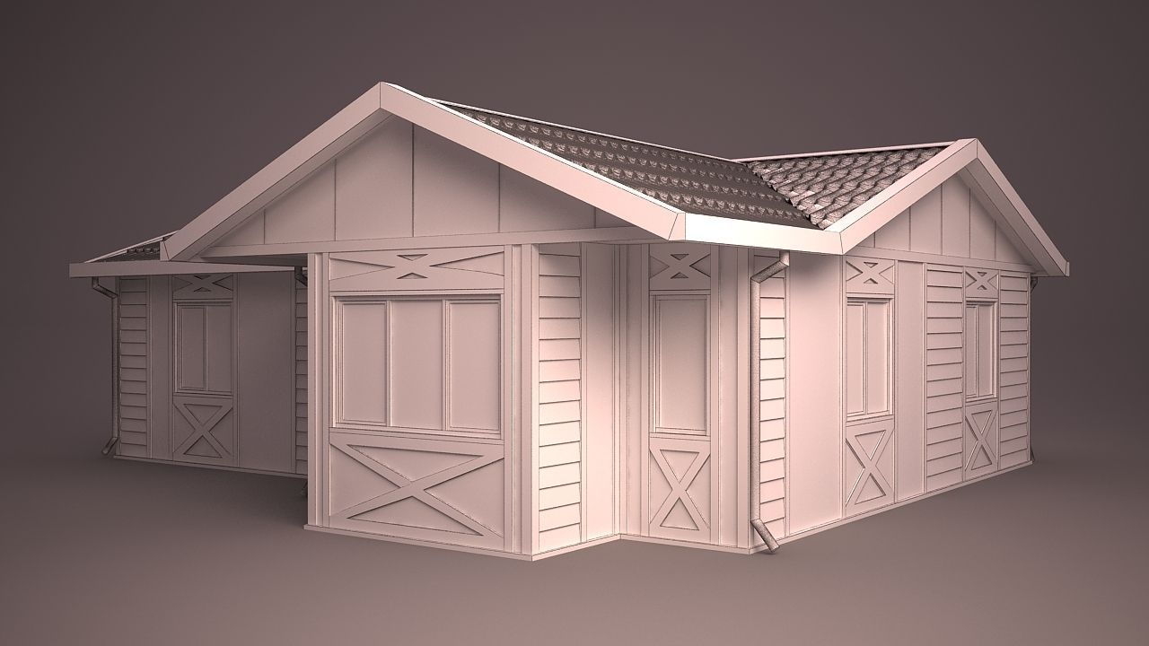 HOME COLLECTION 4 house with roof 3D model_42
