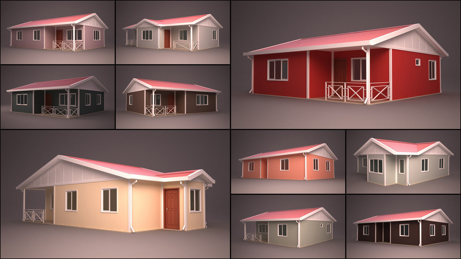 HOME COLLECTION 4 house with roof 3D model_4