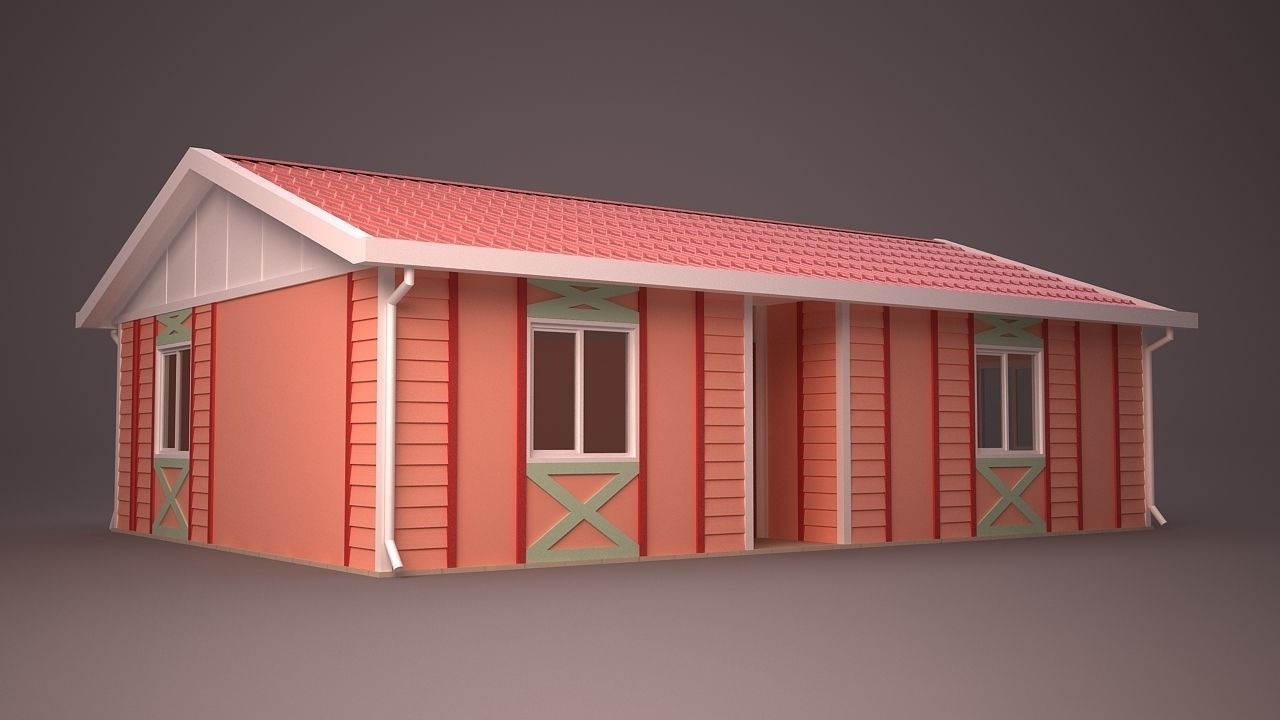 HOME COLLECTION 4 house with roof 3D model_25