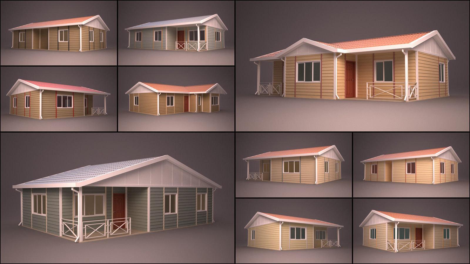 HOME COLLECTION 4 house with roof 3D model_3