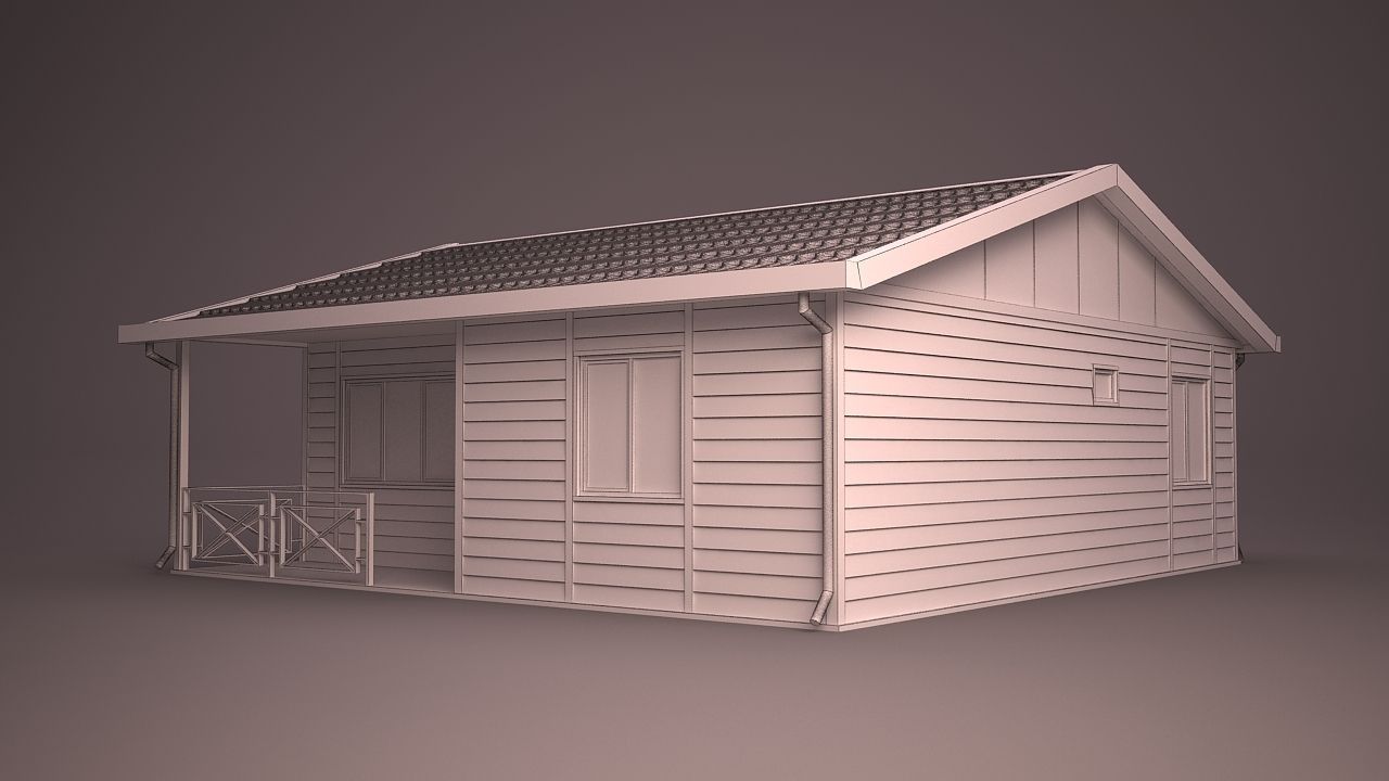 HOME COLLECTION 4 house with roof 3D model_16