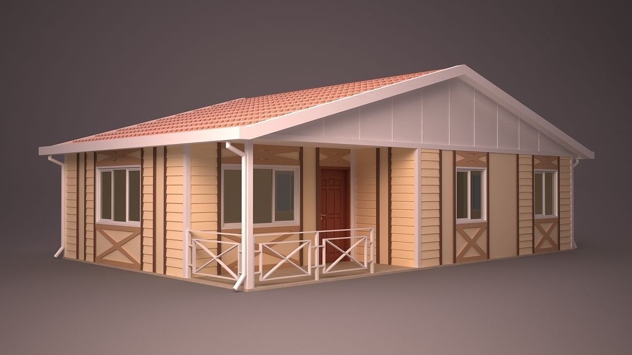 HOME COLLECTION 4 house with roof 3D model_60