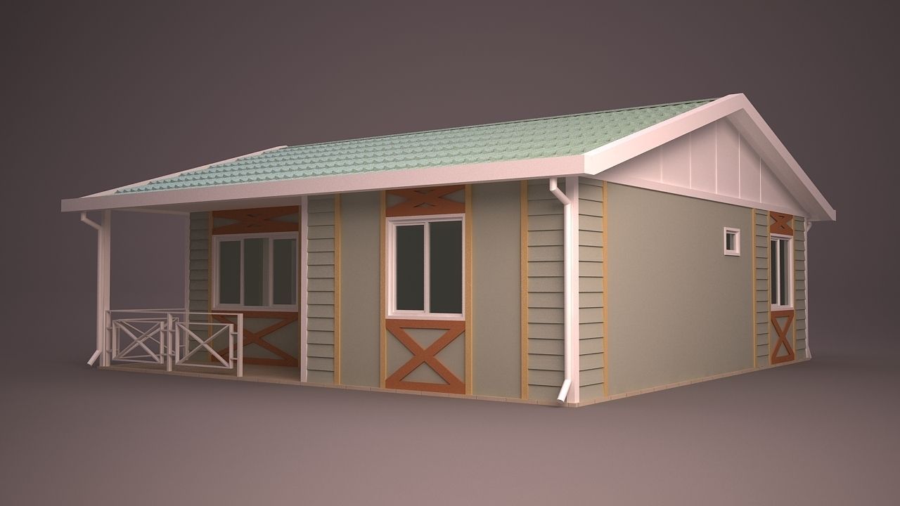 HOME COLLECTION 4 house with roof 3D model_14