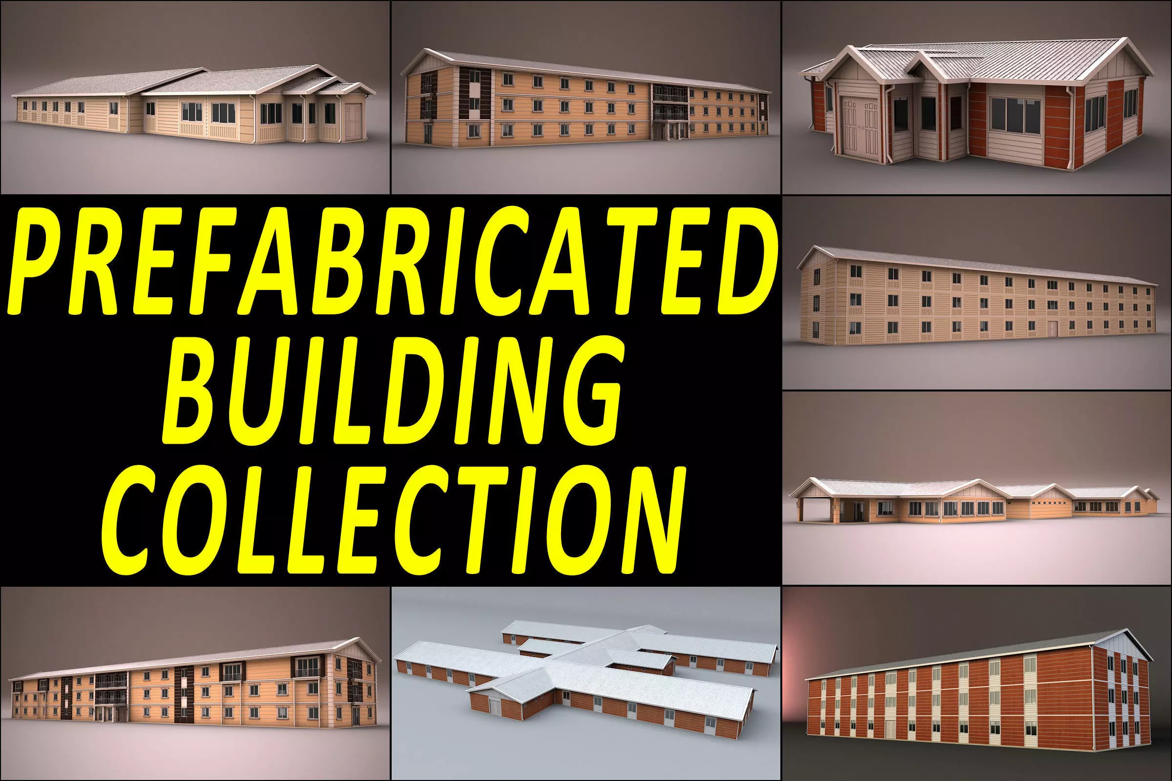 PREFABRICATED BUILDING COLLECTION 3D model_0