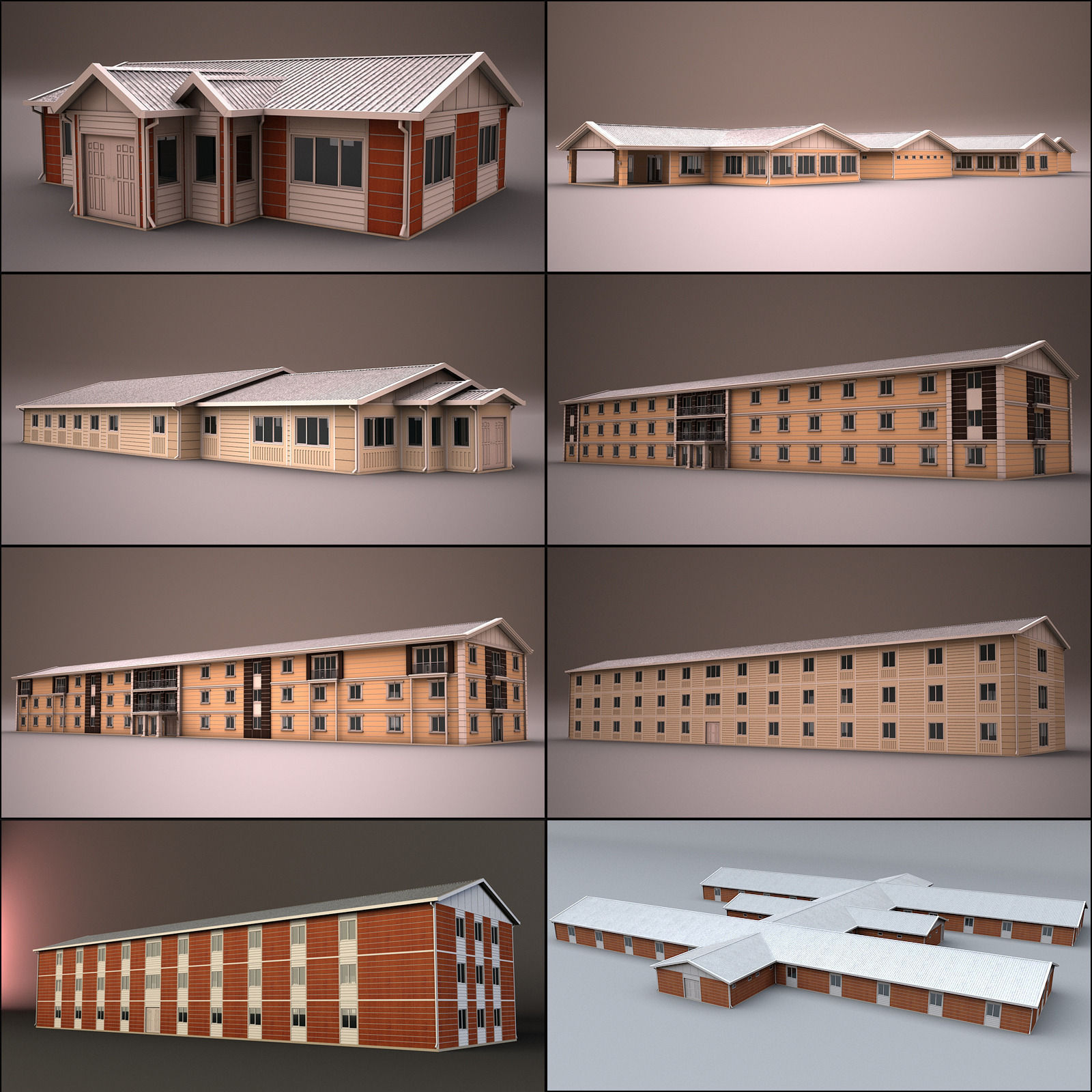 PREFABRICATED BUILDING COLLECTION 3D model_2