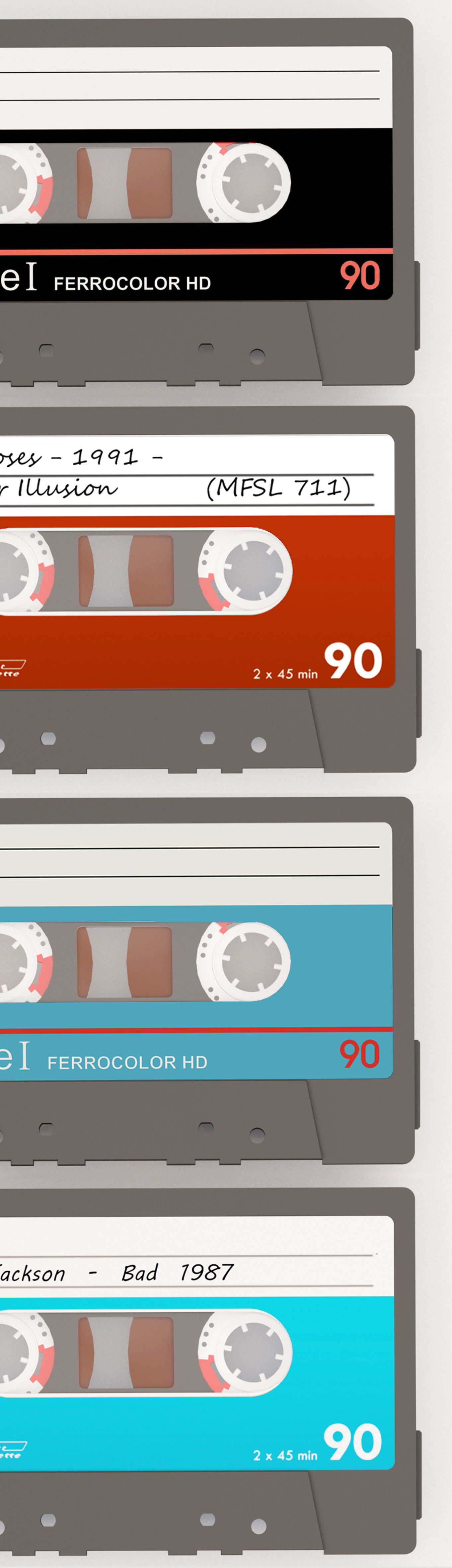 Audio cassettes Alfa 90 3D model_1
