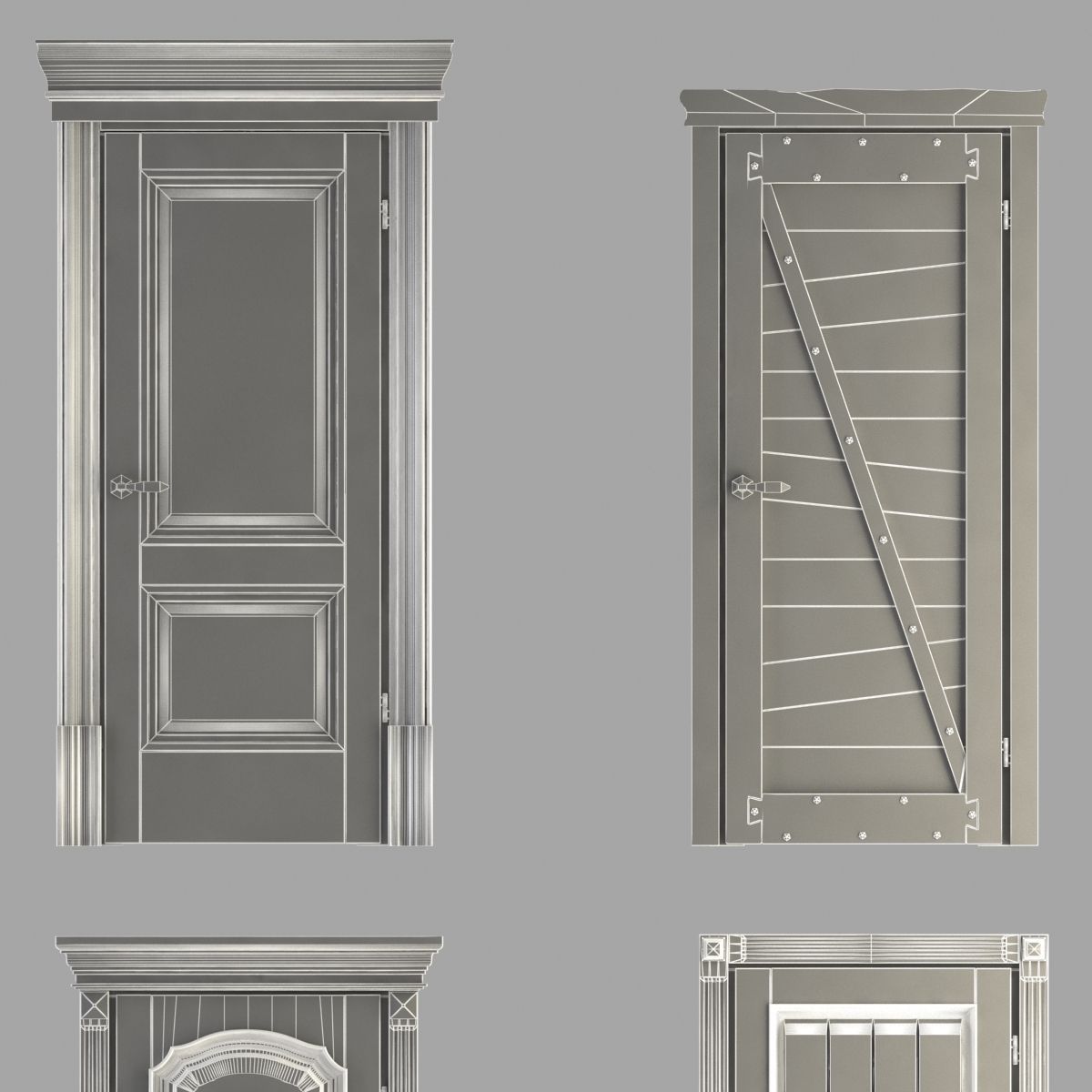 Classic Doors Collection 3D model_13