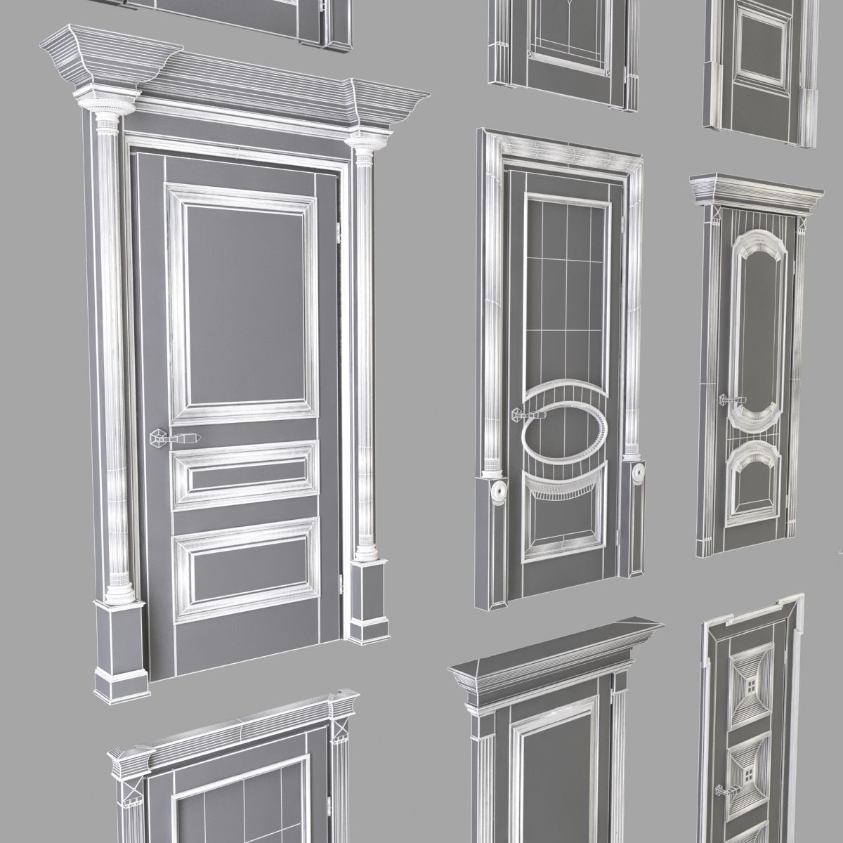 Classic Doors Collection 3D model_14