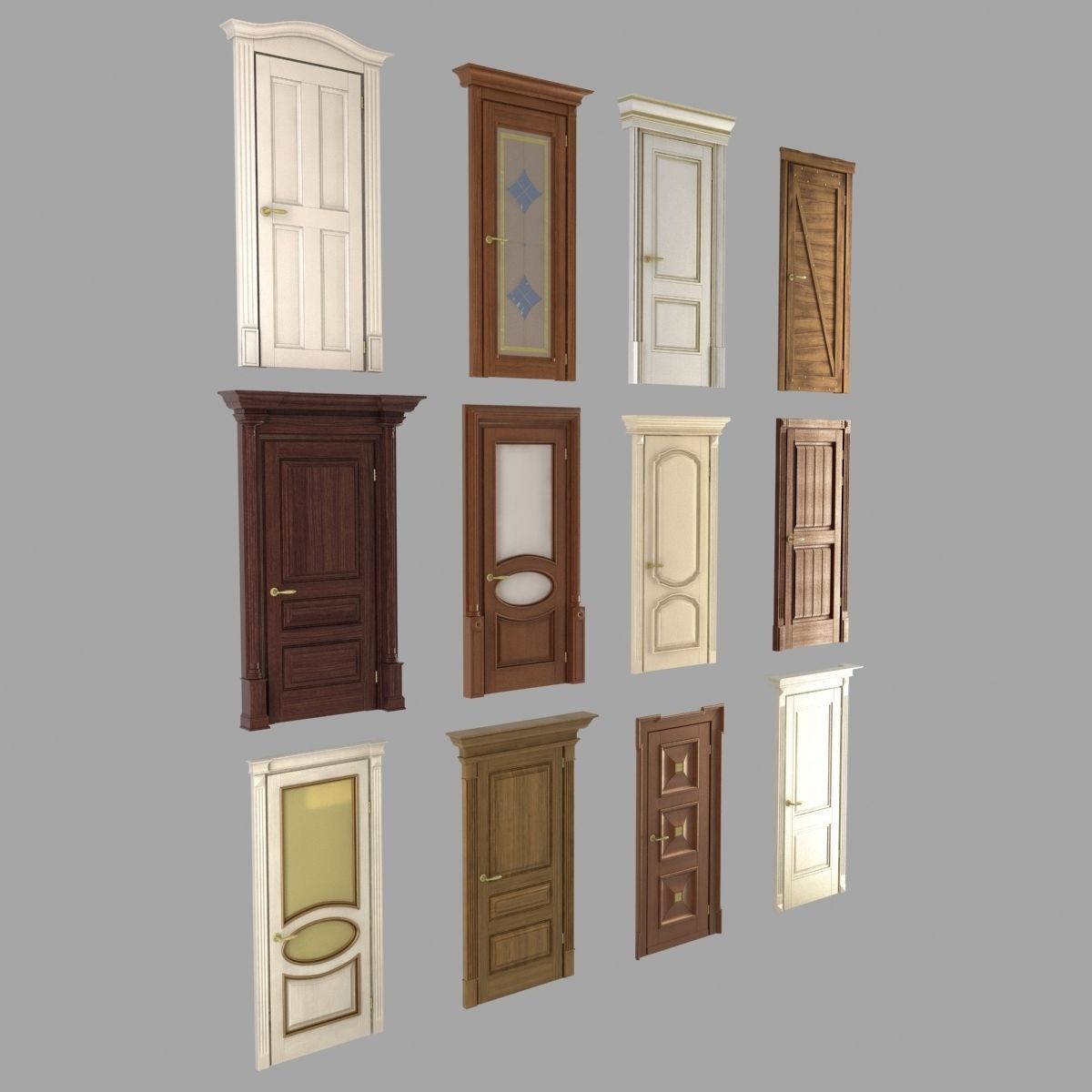 Classic Doors Collection 3D model_10