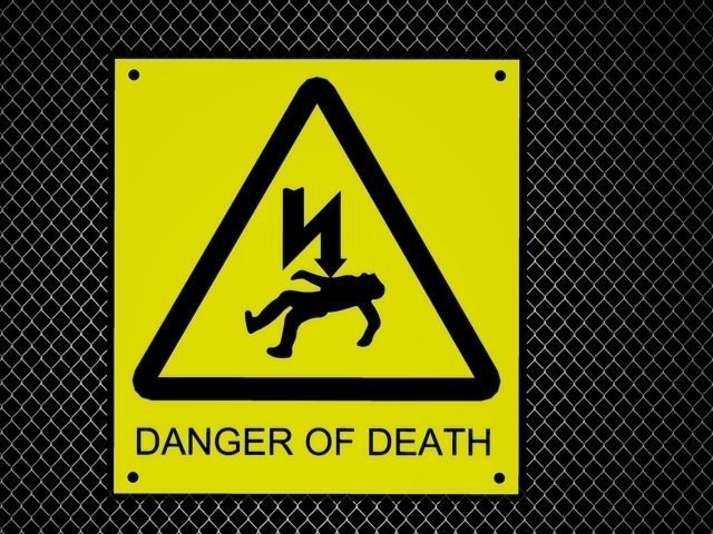 warning electricity danger sign  3D print model_1
