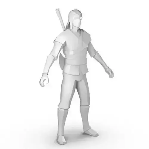 Huntsmen man holding sword