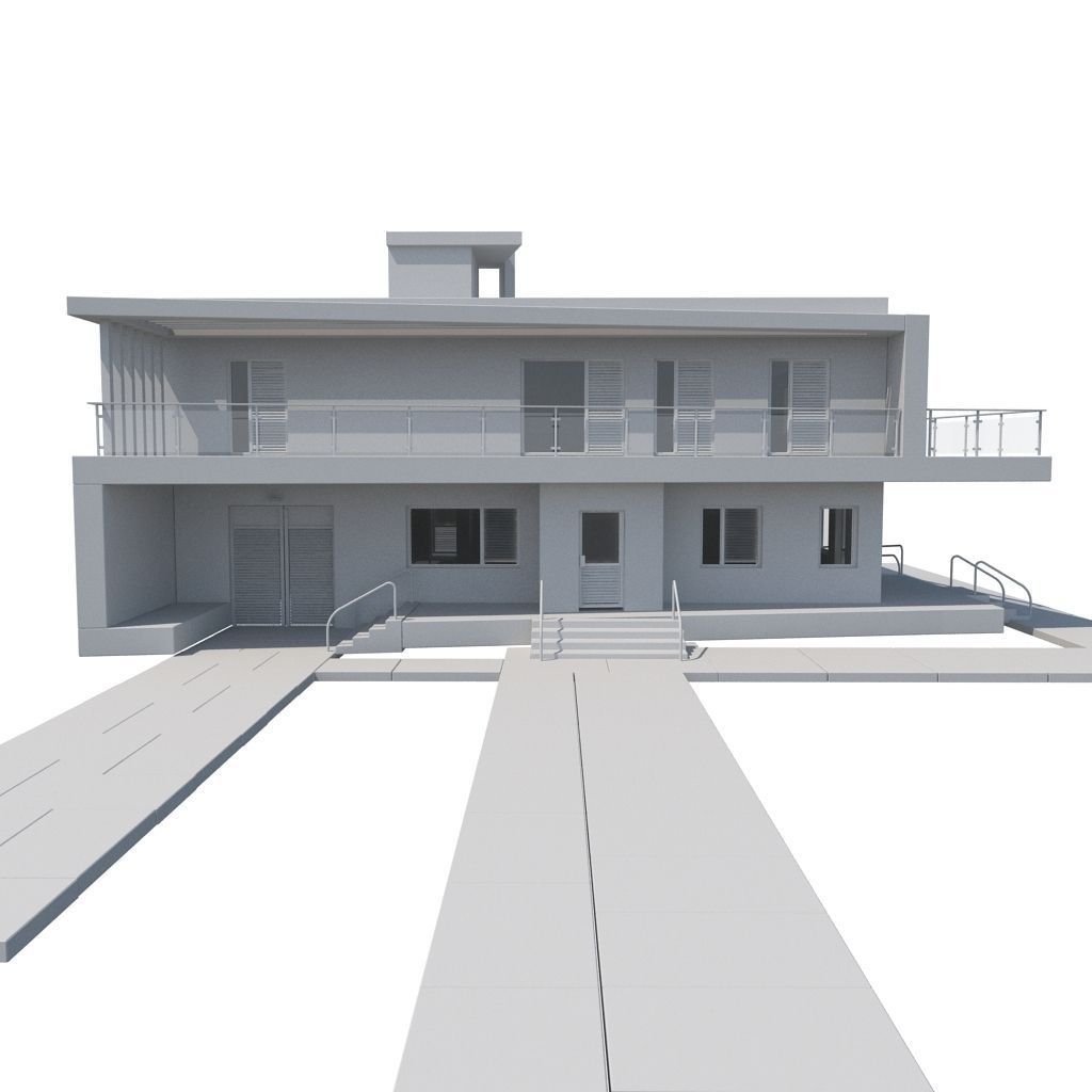 Modern Minimalistic House 3D model_3