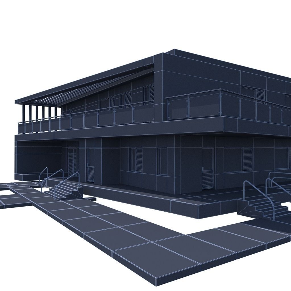 Modern Minimalistic House 3D model_6