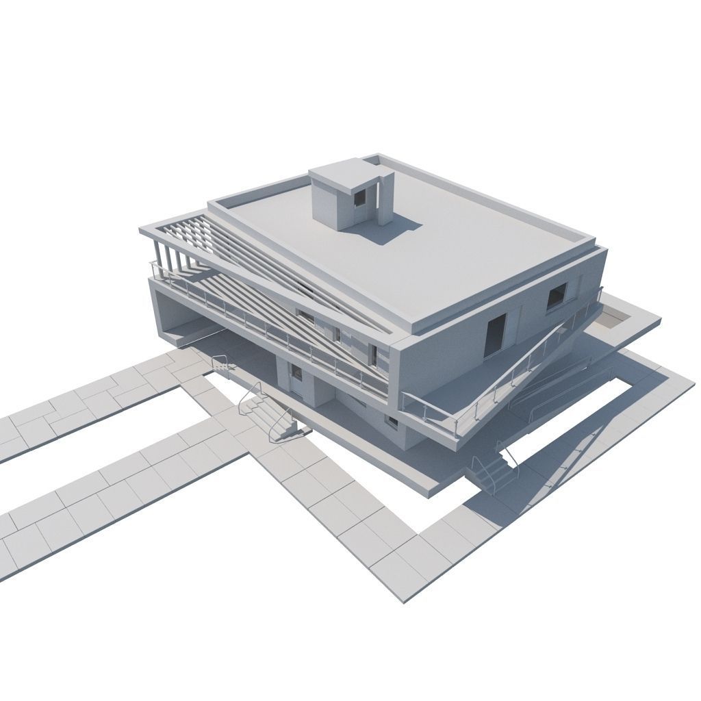 Modern Minimalistic House 3D model_1