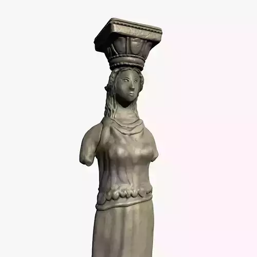 Caryatid pillar Low-poly 3D model