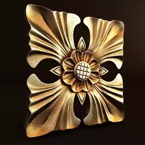 Carving gold flower