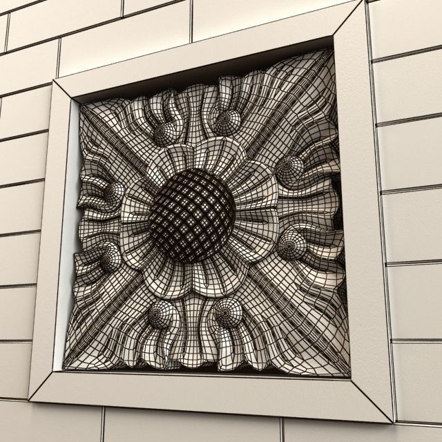 Carving of flower 3D model_2