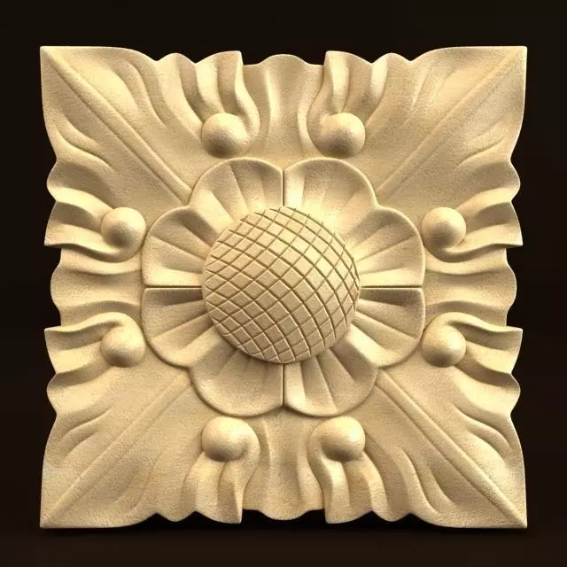 Carving of flower 3D model_0