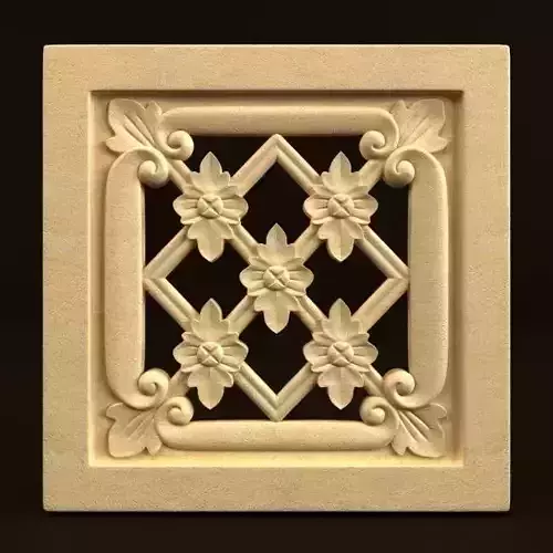 Carving ornate carved stone air vent
