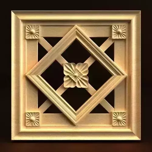 Carving wooden frame with ornamental design