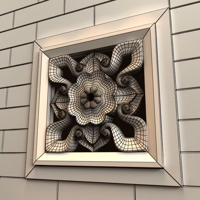 Carving stone of flower 3D model_2