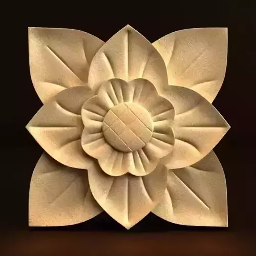 Carving wooden flower