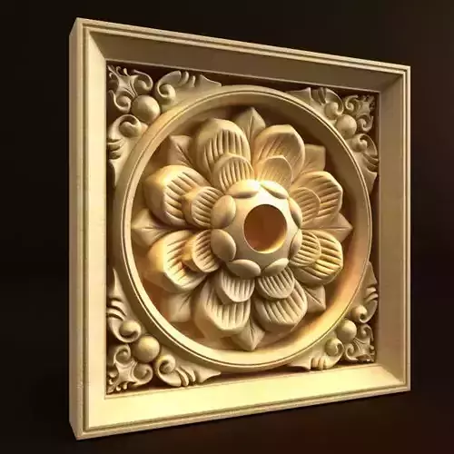 Carving intricately carved wooden flower
