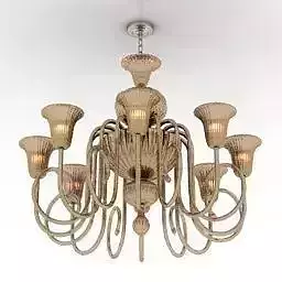 Lamp chandelier with six lights 3D model