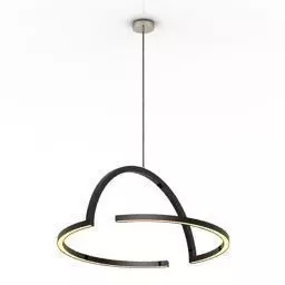 Lamp pendant light with circular shape 3D model_0