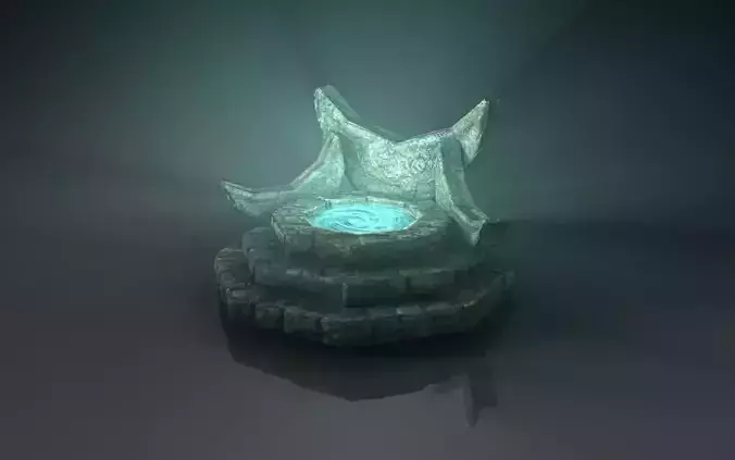Fantasy fountain Low-poly 3D model