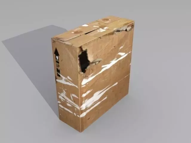 Crate 5 cardboard box Low-poly 3D model_0