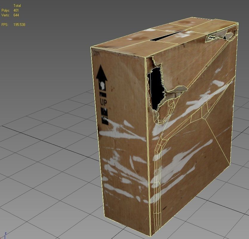 Crate 5 cardboard box Low-poly 3D model_4