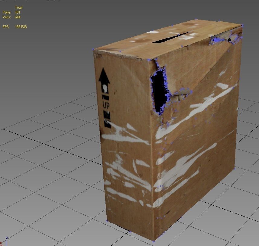 Crate 5 cardboard box Low-poly 3D model_2