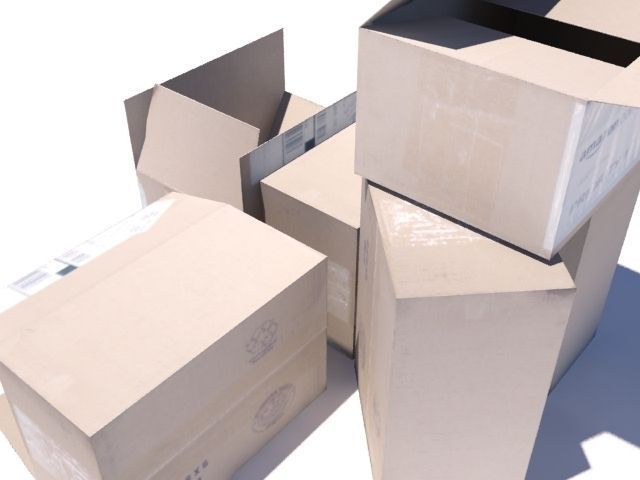 Crate 7 cardboard box Low-poly 3D model_1