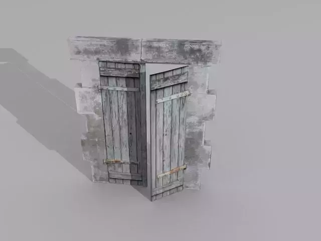 Door 4 Wooden with stone frame