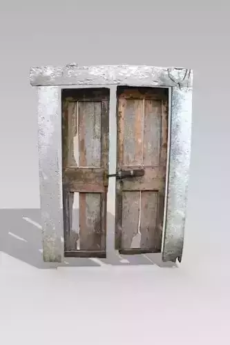 Door 6 wooden double with stone frame
