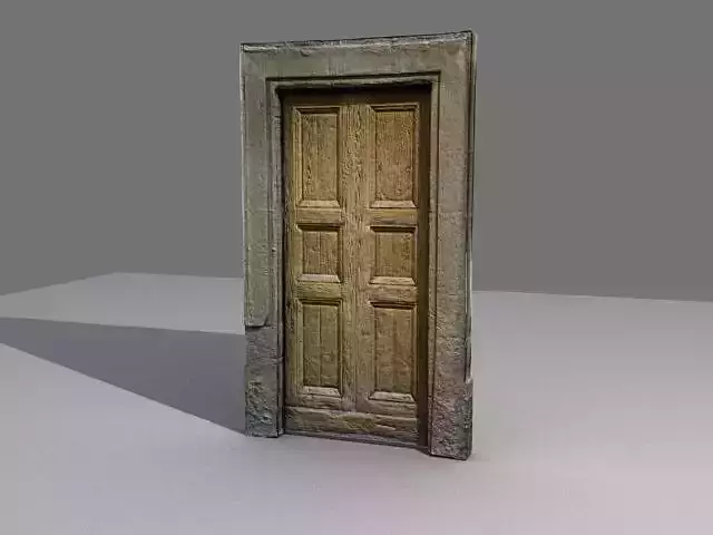 Door 8 Wooden with stone frame